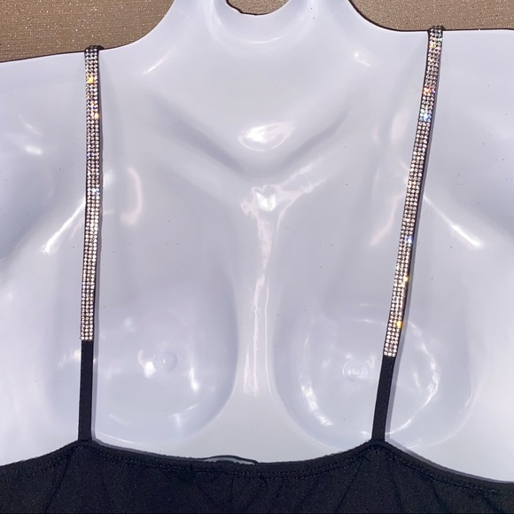 ✨SOLD✨ 🎉3 for $15🎉 Black Dress With Diamond Straps - Picture 3 of 5